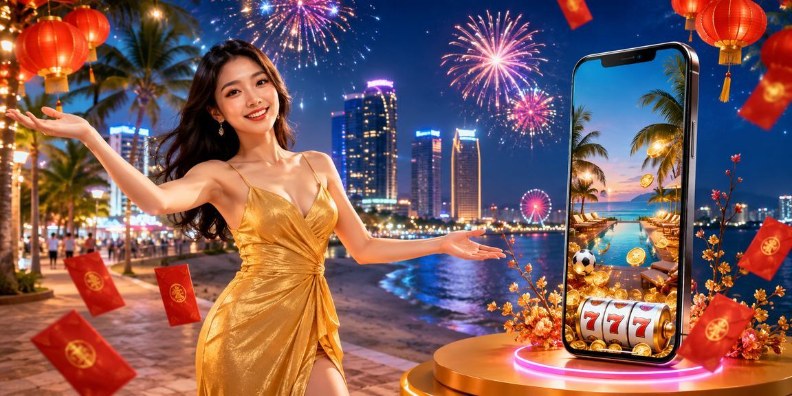 Người dùng tại Đà Nẵng nhận thưởng bao lì xì đỏ và đèn lồng trong không khí lễ hội
