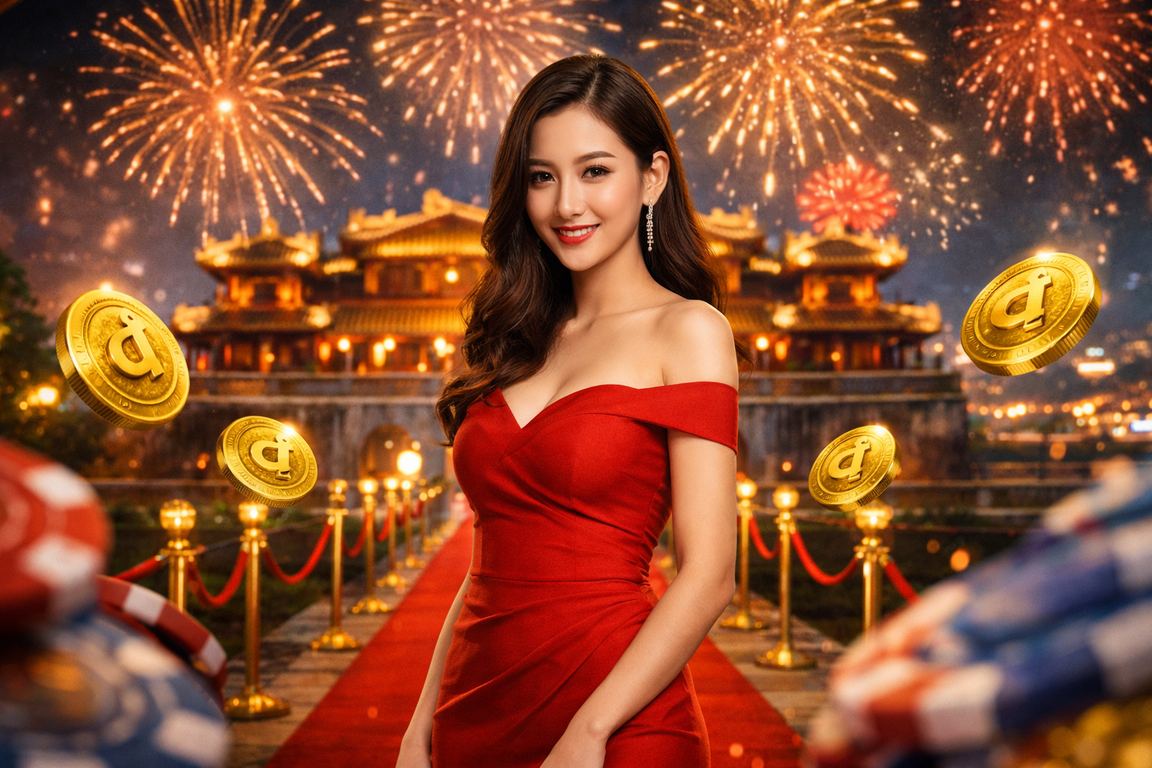 Không khí lễ hội tại Huế với người dùng theo dõi cá cược và thanh toán trực tuyến